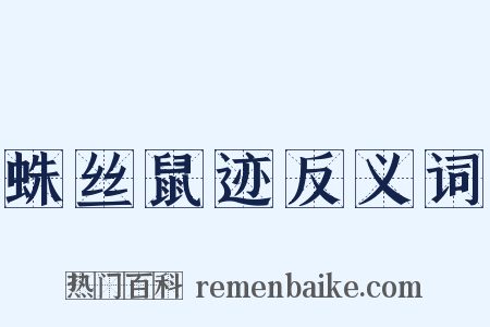 蛛丝鼠迹反义词是什么意思的图片